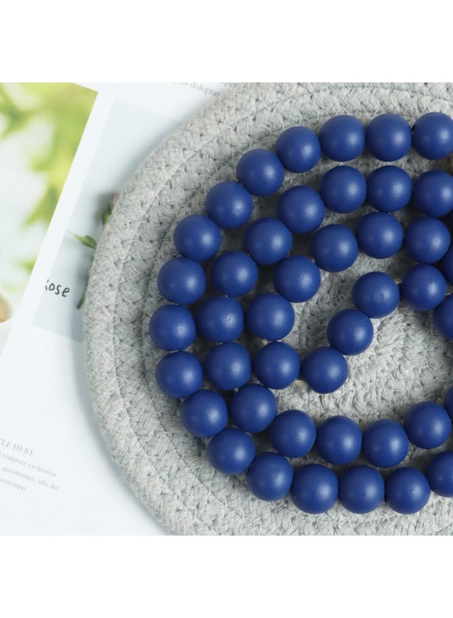 Meplait 39in Wood Bead Garland Farmhouse with Tassels,Versatile Prayer Beads Boho Chic Wall Hanging Home Decor (Navy Blue) - Image 5